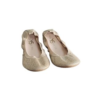 YOSI SAMRA Gold Glitter Miss Samara Ballet Shoe Size 3